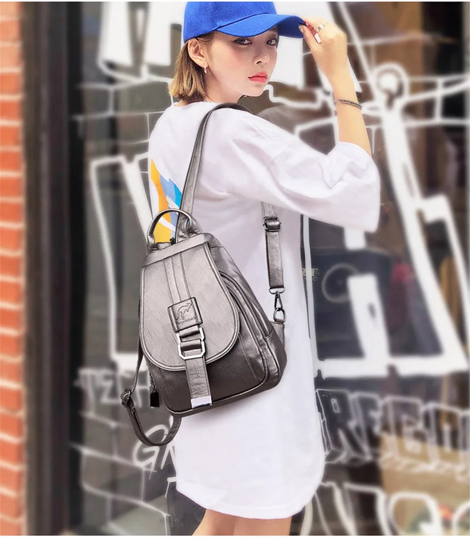 Convertible Leather Backpack | Crossbody & Shoulder Bag in One