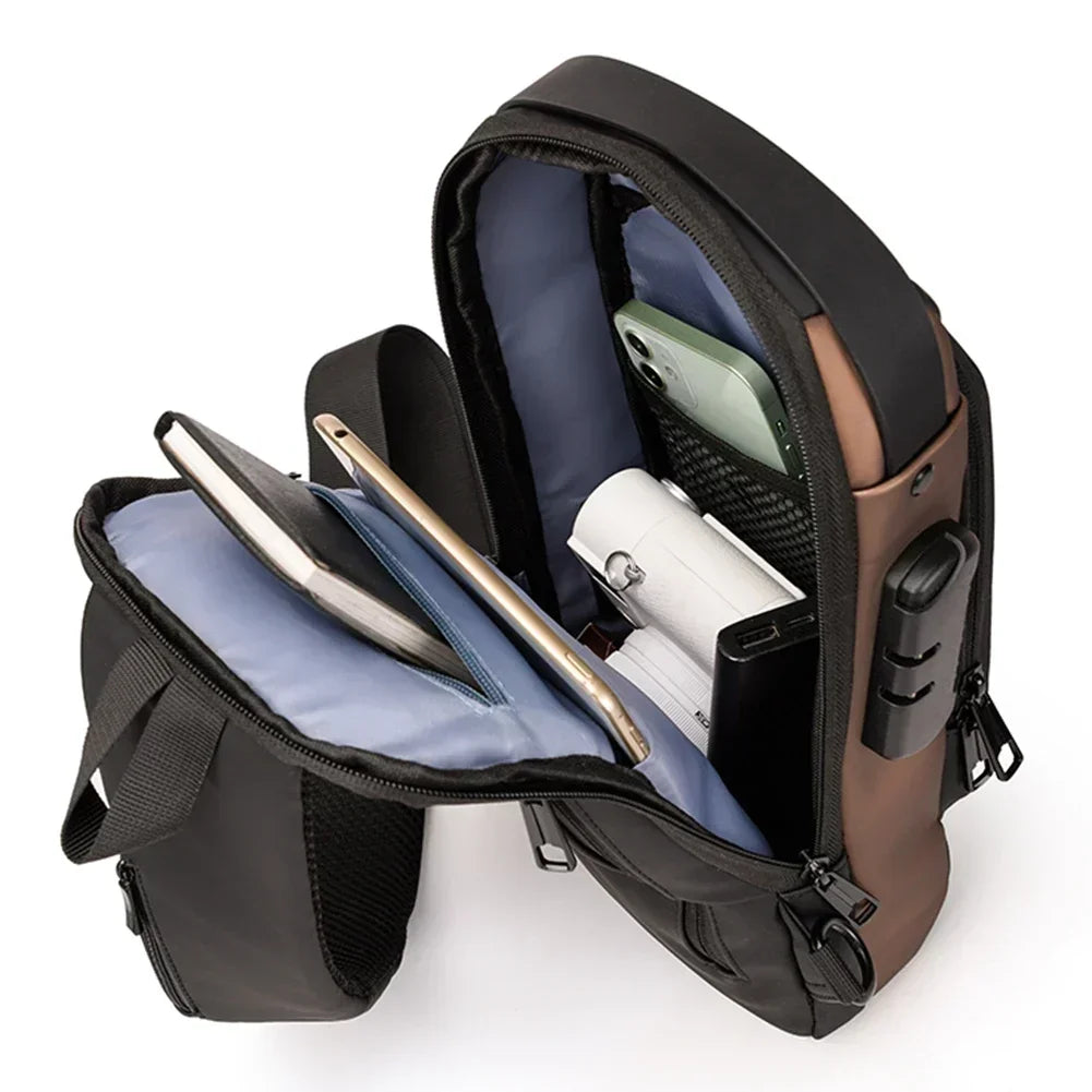 Anti-Theft USB Crossbody Sling | Urban Travel Chest Bag