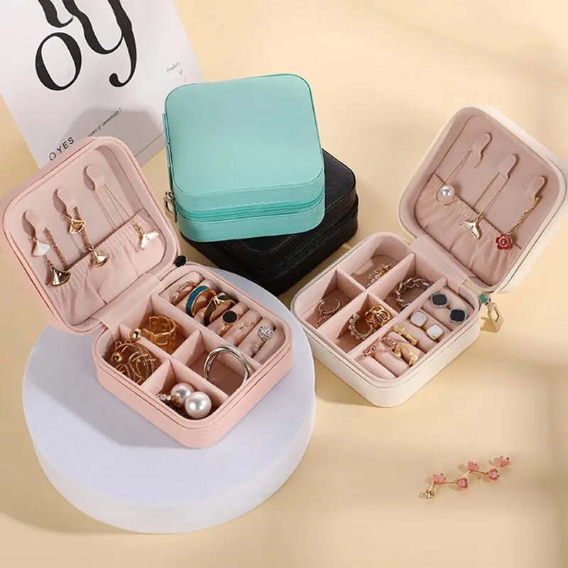 Mini Jewellery Storage Box | Portable PU Leather Travel Organiser Case