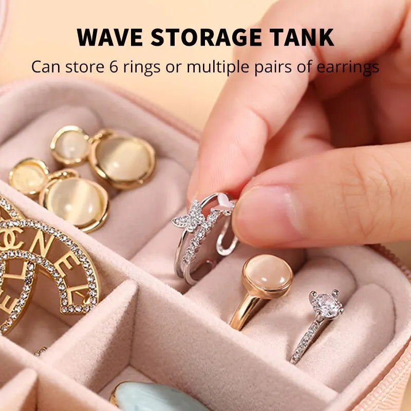 Mini Jewellery Storage Box | Portable PU Leather Travel Organiser Case