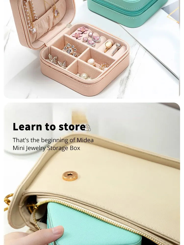 Mini Jewellery Storage Box | Portable PU Leather Travel Organiser Case