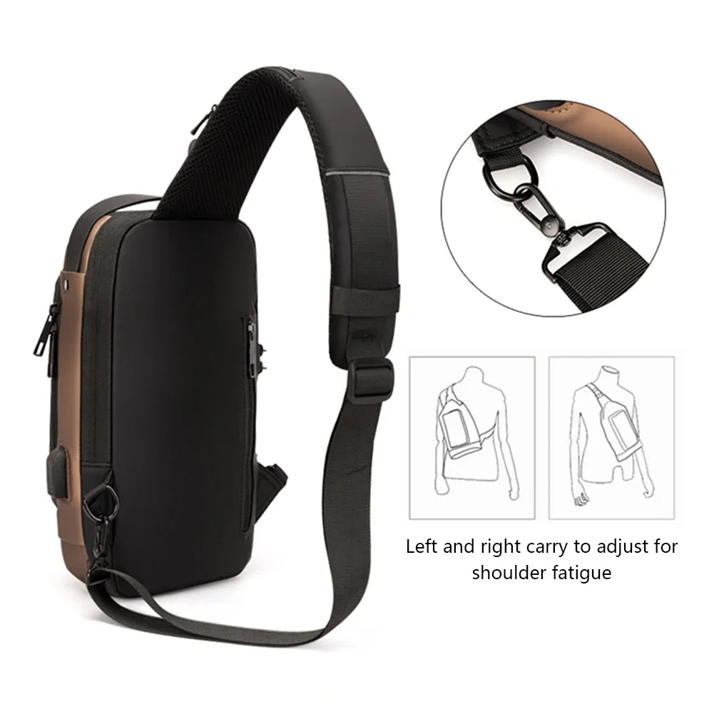 Anti-Theft USB Crossbody Sling | Urban Travel Chest Bag
