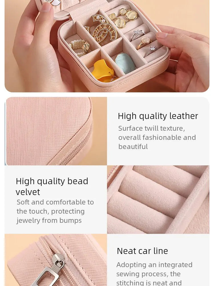 Mini Jewellery Storage Box | Portable PU Leather Travel Organiser Case