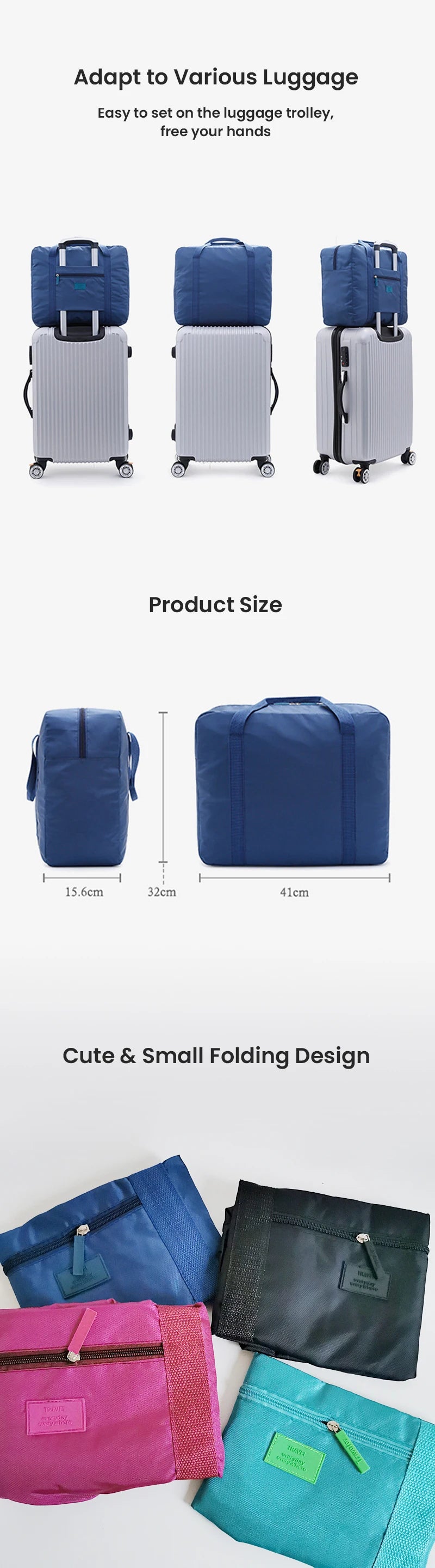 Foldable Travel Duffel Bag | Lightweight Carry-On & Weekender Tote