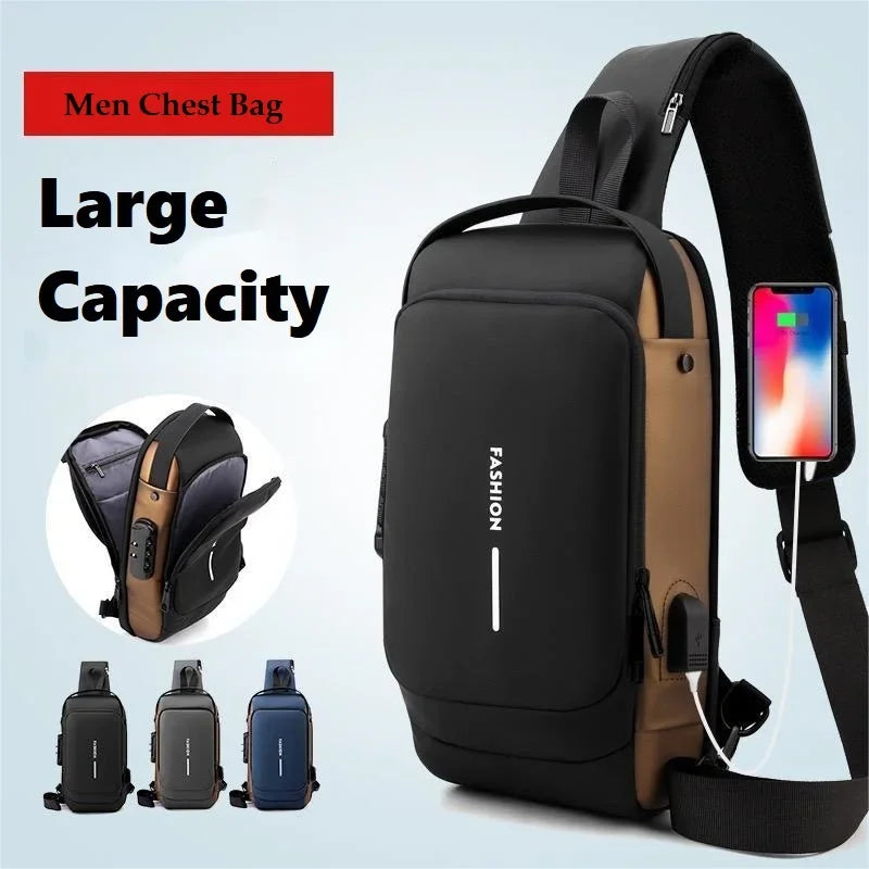 Anti-Theft USB Crossbody Sling | Urban Travel Chest Bag