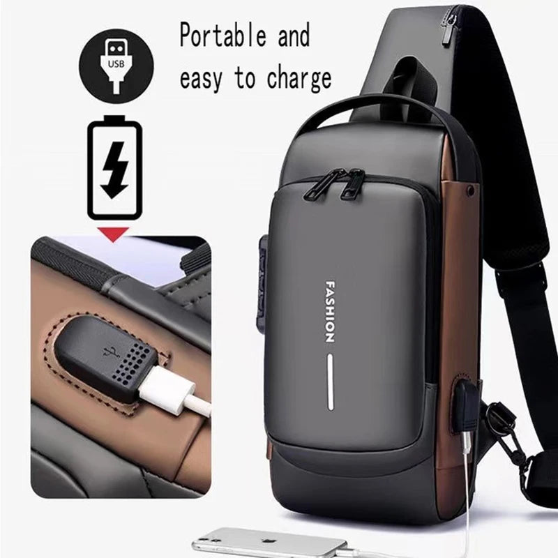 Anti-Theft USB Crossbody Sling | Urban Travel Chest Bag
