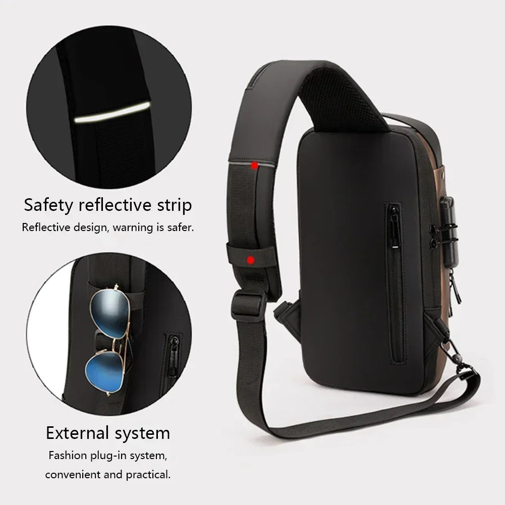 Anti-Theft USB Crossbody Sling | Urban Travel Chest Bag