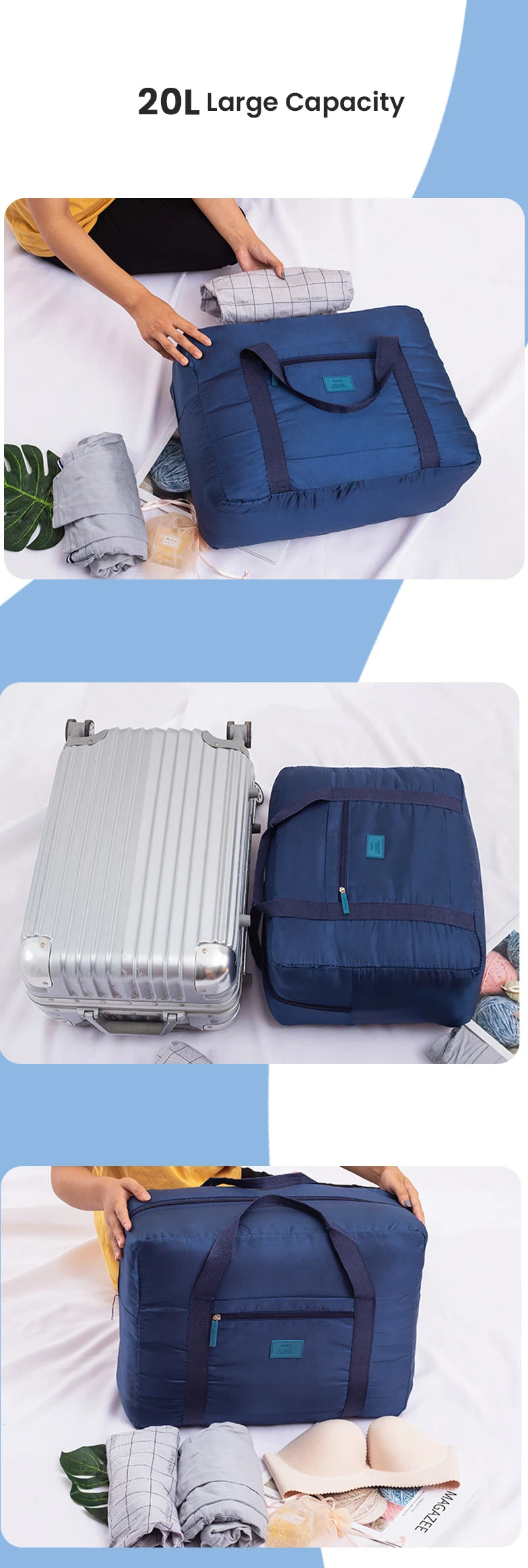 Foldable Travel Duffel Bag | Lightweight Carry-On & Weekender Tote