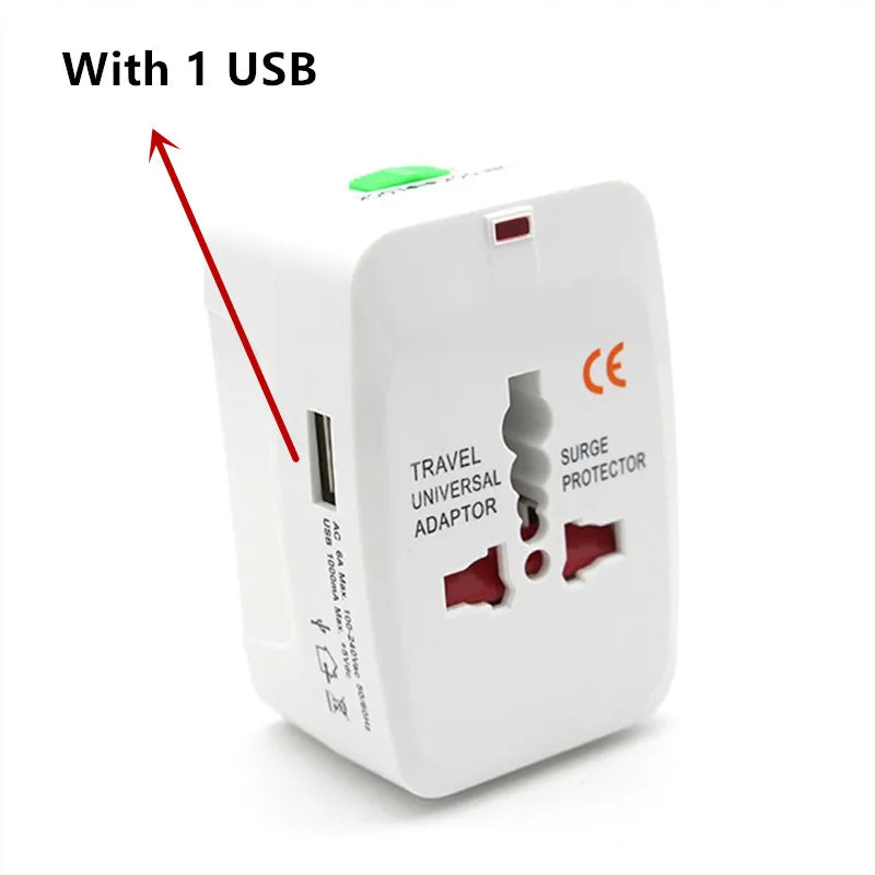 All-in-One Universal Travel Adapter | 2 USB + 1 Type-C | AU/US/UK/EU Plug