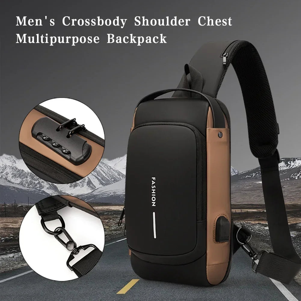 Anti-Theft USB Crossbody Sling | Urban Travel Chest Bag