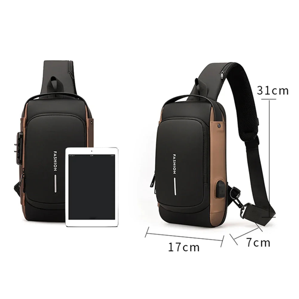 Anti-Theft USB Crossbody Sling | Urban Travel Chest Bag