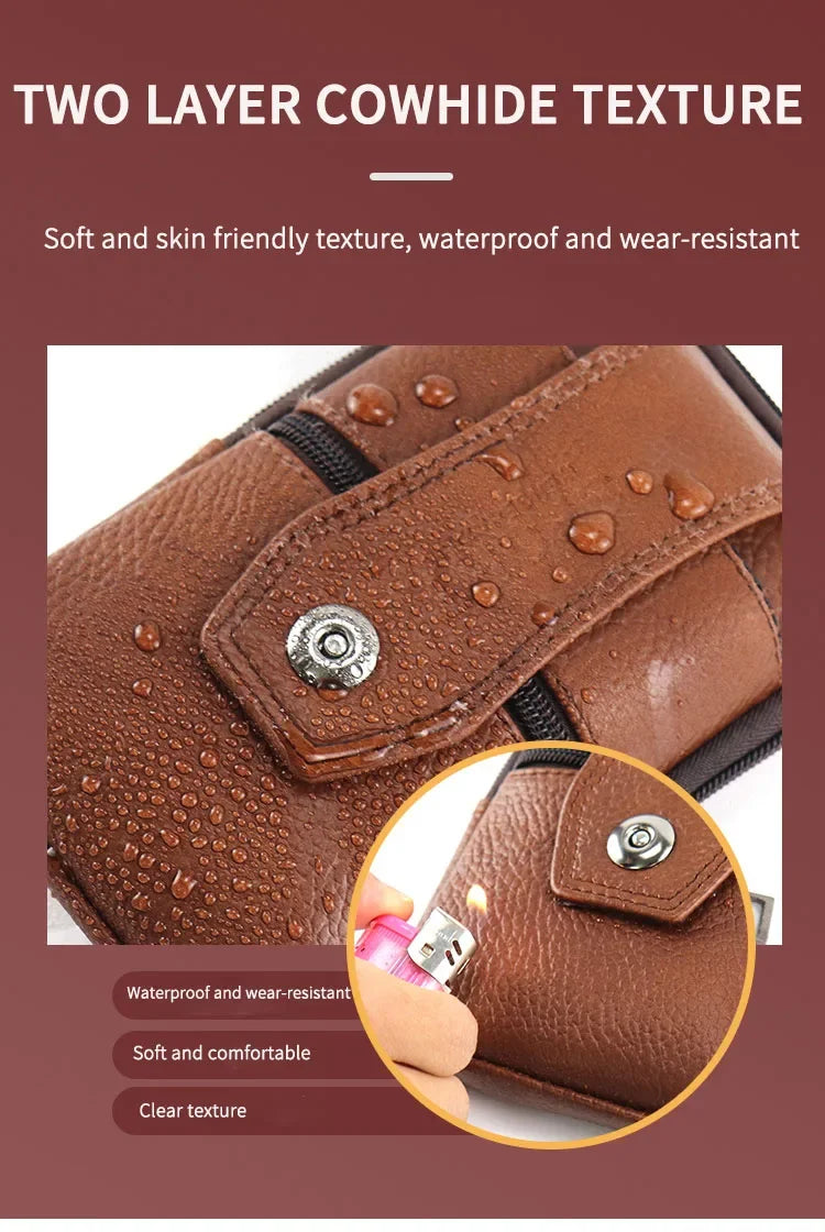 Men’s Leather Waist Bag | Multi-Layer Belt & Crossbody Pouch for Travel & Everyday Carry