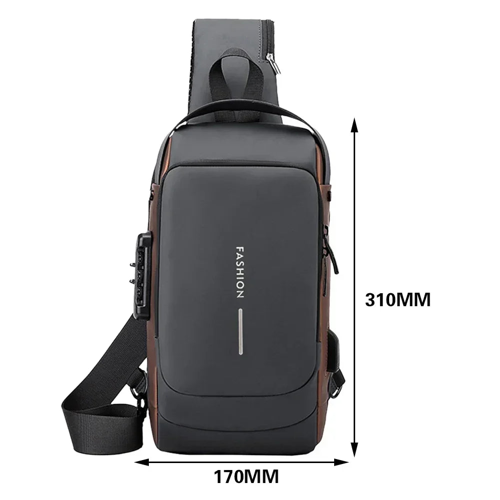 Anti-Theft USB Crossbody Sling | Urban Travel Chest Bag