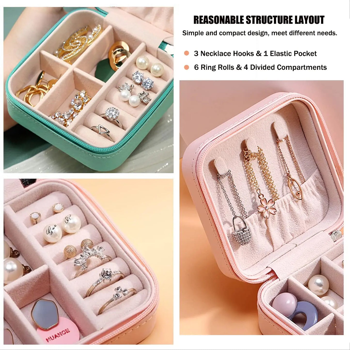 Mini Jewellery Storage Box | Portable PU Leather Travel Organiser Case