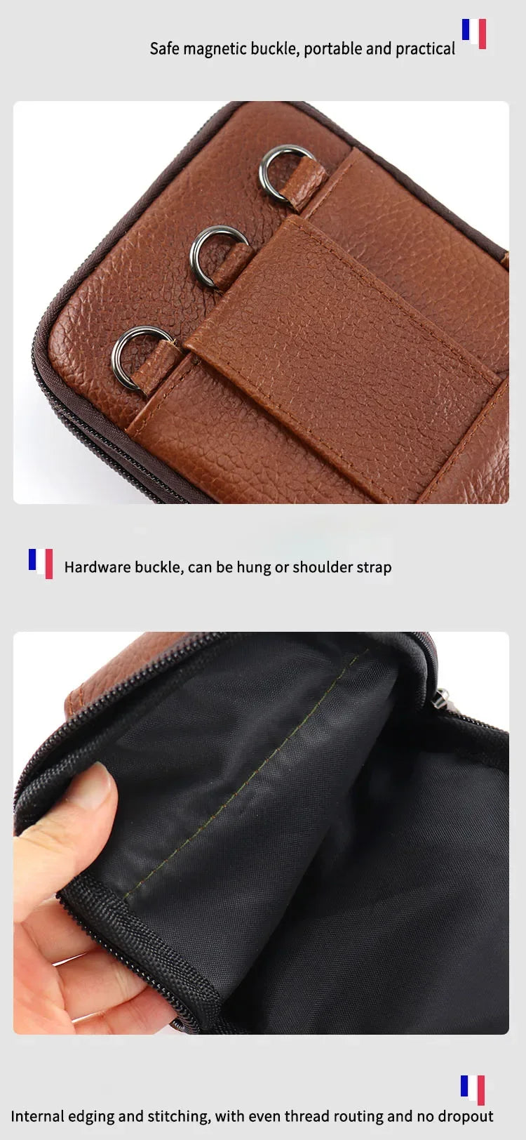 Men’s Leather Waist Bag | Multi-Layer Belt & Crossbody Pouch for Travel & Everyday Carry