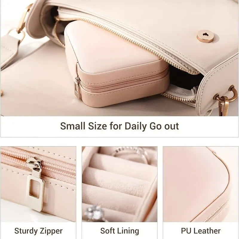 Mini Jewellery Storage Box | Portable PU Leather Travel Organiser Case
