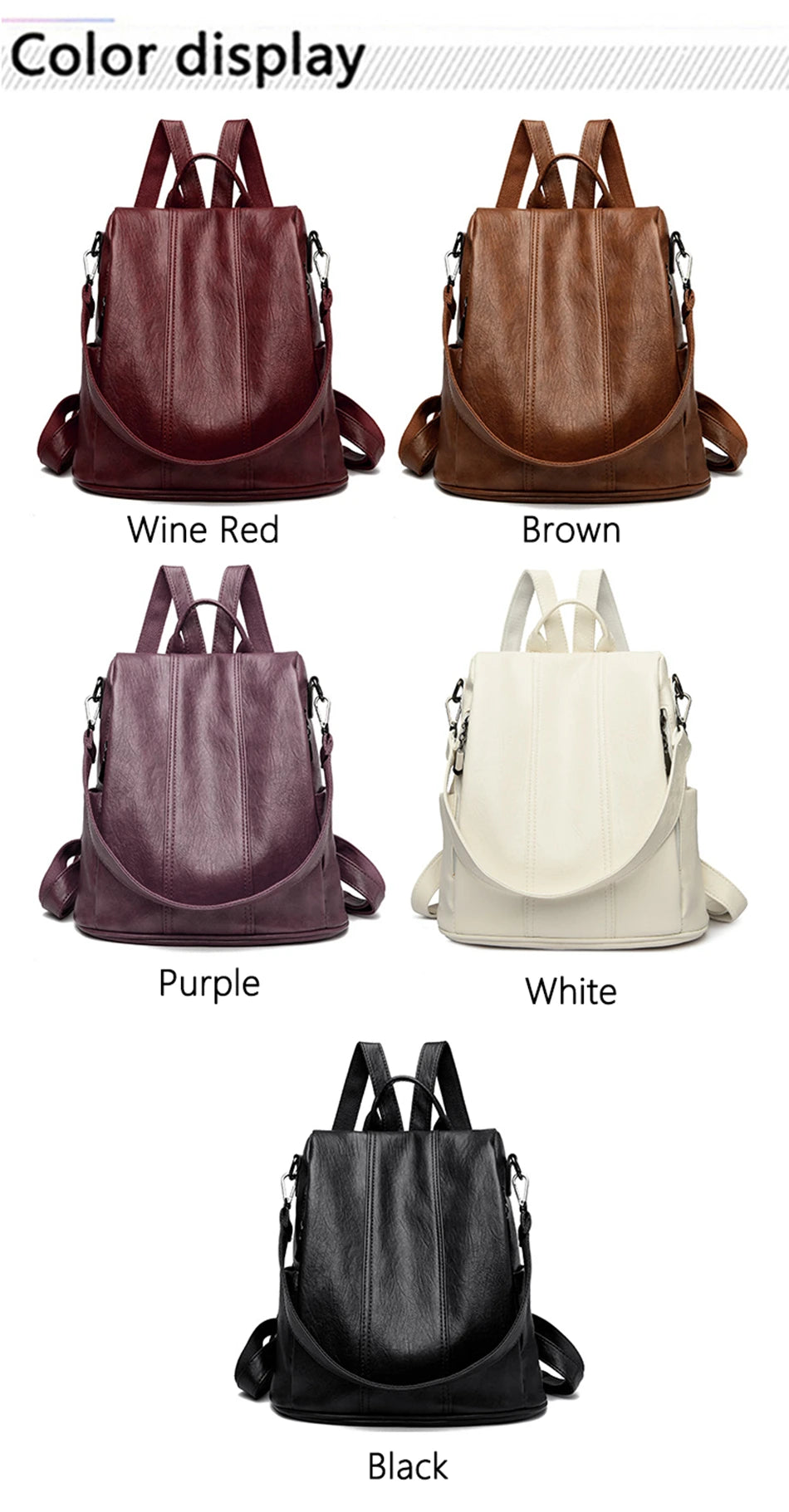 Luxury Anti-Theft Leather Backpack | Waterproof & Secure Travel Bag