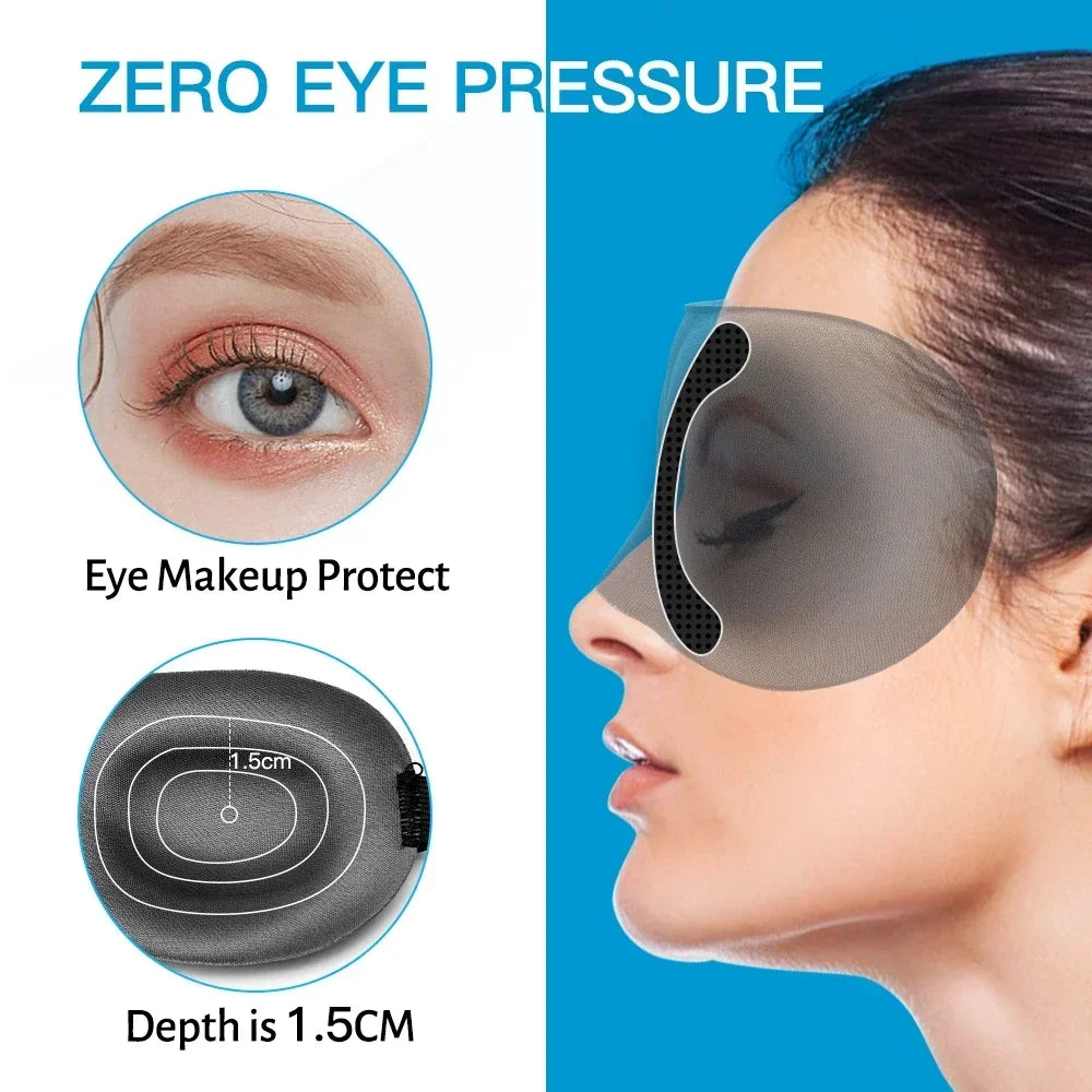 Ergonomic Sleep Mask | Light-Blocking Eye Cover for Travel & Lash Extension Safe