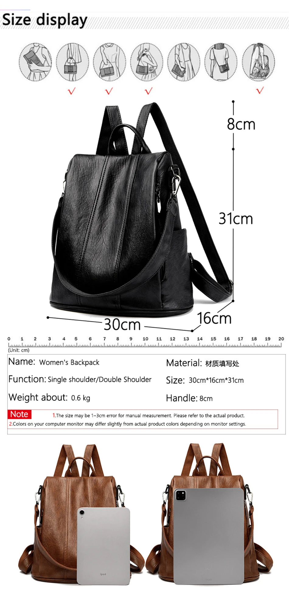 Luxury Anti-Theft Leather Backpack | Waterproof & Secure Travel Bag