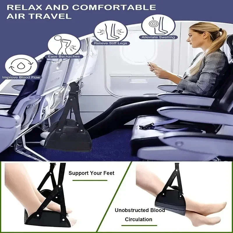 Airplane Travel Footrest | Portable In-Flight Comfort Sling