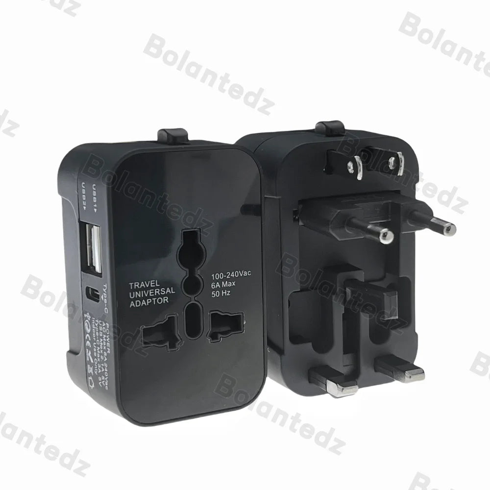 All-in-One Universal Travel Adapter | 2 USB + 1 Type-C | AU/US/UK/EU Plug