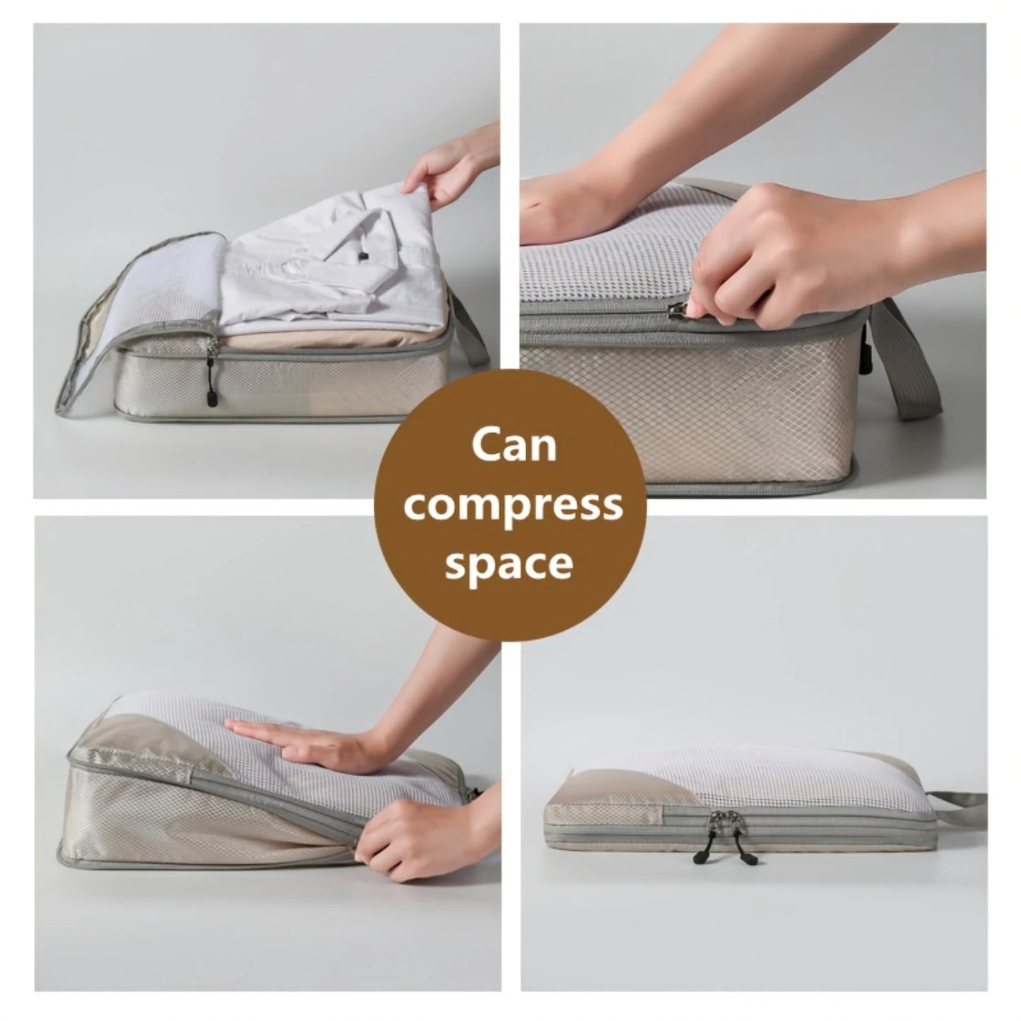 Compression Packing Cube Set 6pcs | Travel Luggage Organisers for Clothes, Shoes & Laundry