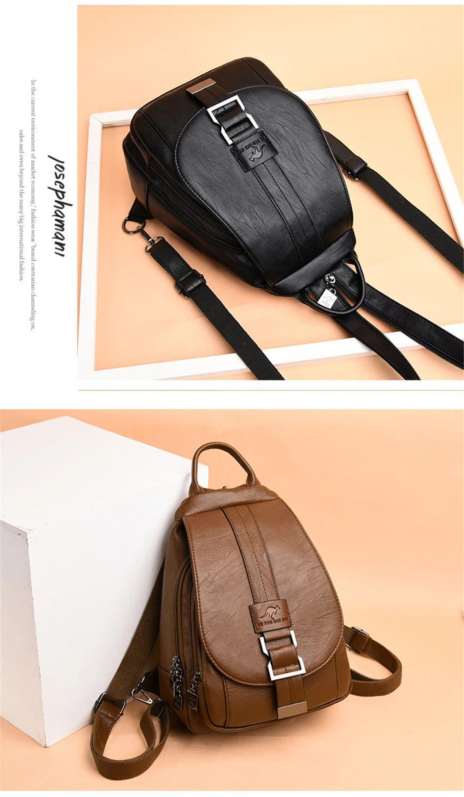 Convertible Leather Backpack | Crossbody & Shoulder Bag in One