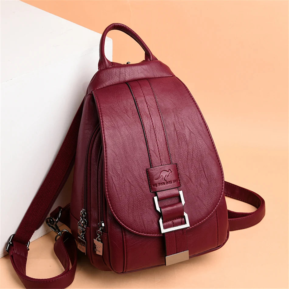 Convertible Leather Backpack | Crossbody & Shoulder Bag in One