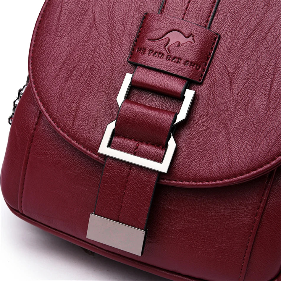 Convertible Leather Backpack | Crossbody & Shoulder Bag in One