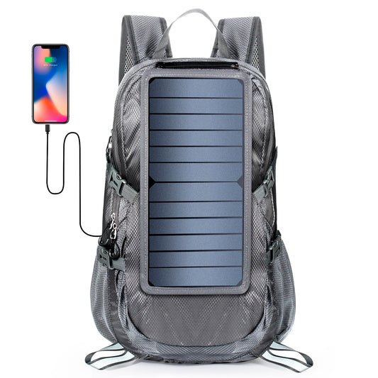 Solar Travel Backpack | Foldable Daypack with Built-In Charger