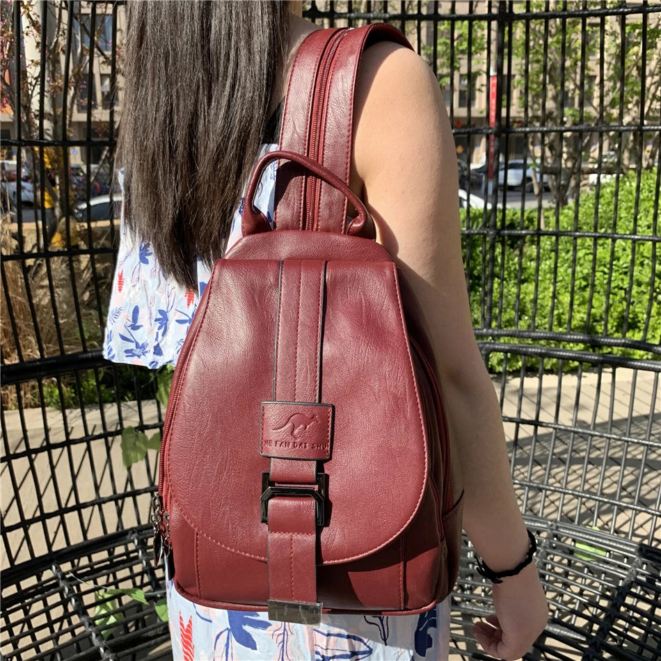 Convertible Leather Backpack | Crossbody & Shoulder Bag in One