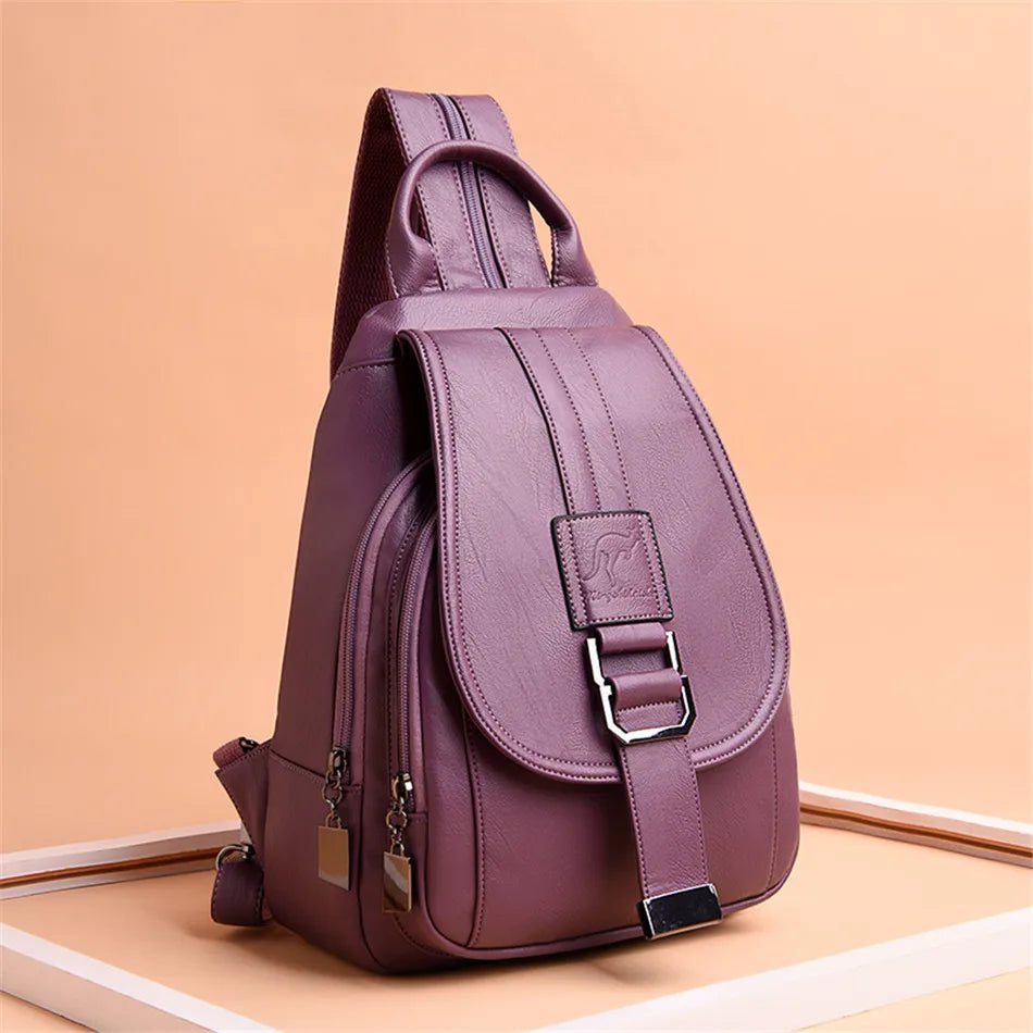 Convertible Leather Backpack | Crossbody & Shoulder Bag in One