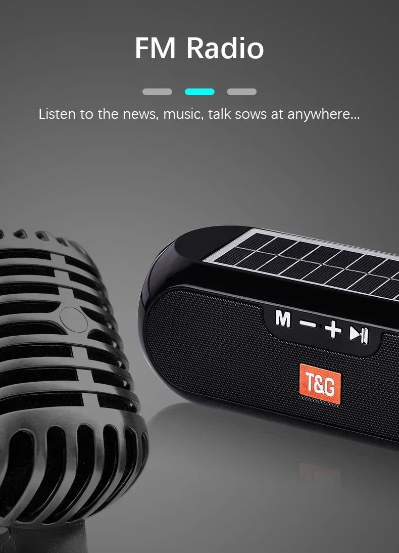 Solar Bluetooth Speaker | Wireless Outdoor Speaker with FM Radio, Mic & Waterproof Design
