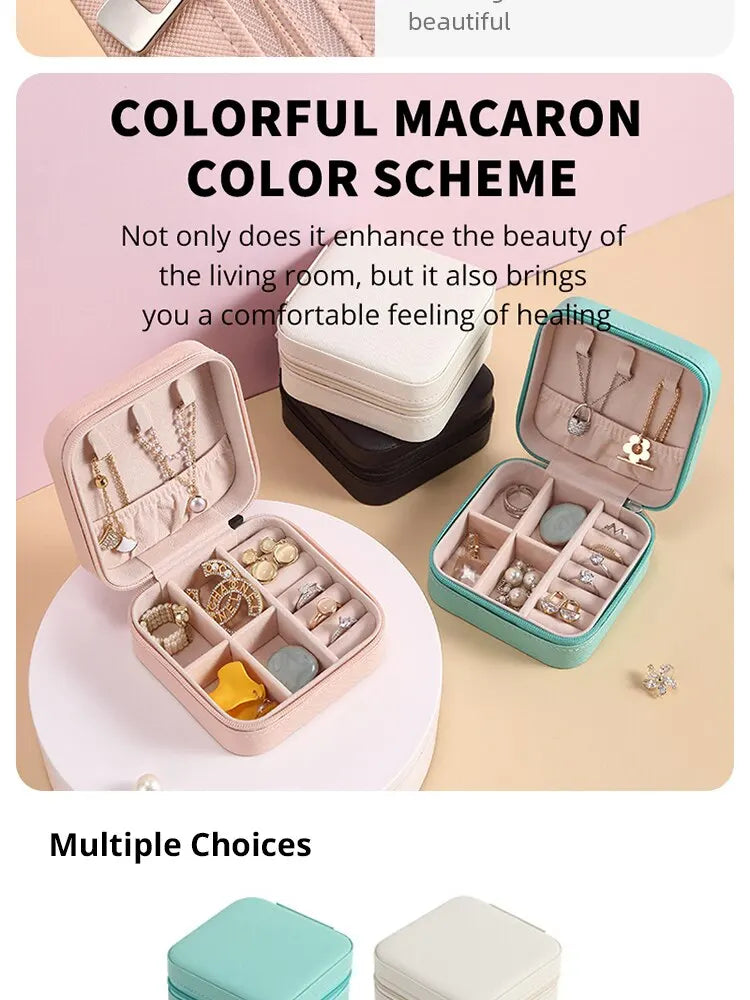 Mini Jewellery Storage Box | Portable PU Leather Travel Organiser Case