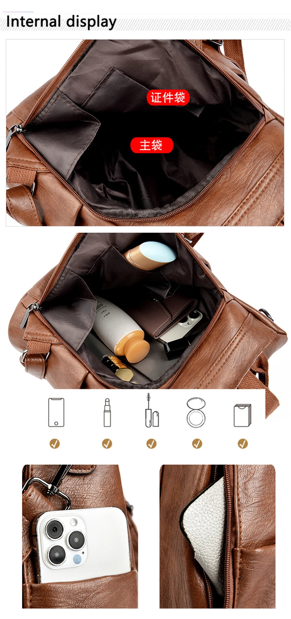 Luxury Anti-Theft Leather Backpack | Waterproof & Secure Travel Bag