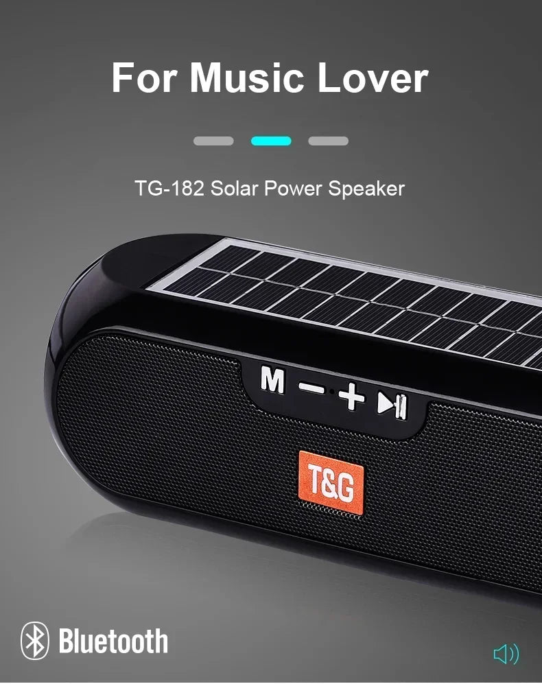 Solar Bluetooth Speaker | Wireless Outdoor Speaker with FM Radio, Mic & Waterproof Design