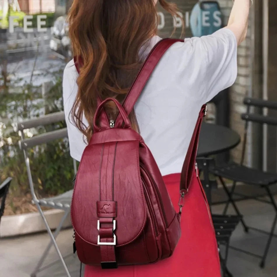 Convertible Leather Backpack | Crossbody & Shoulder Bag in One