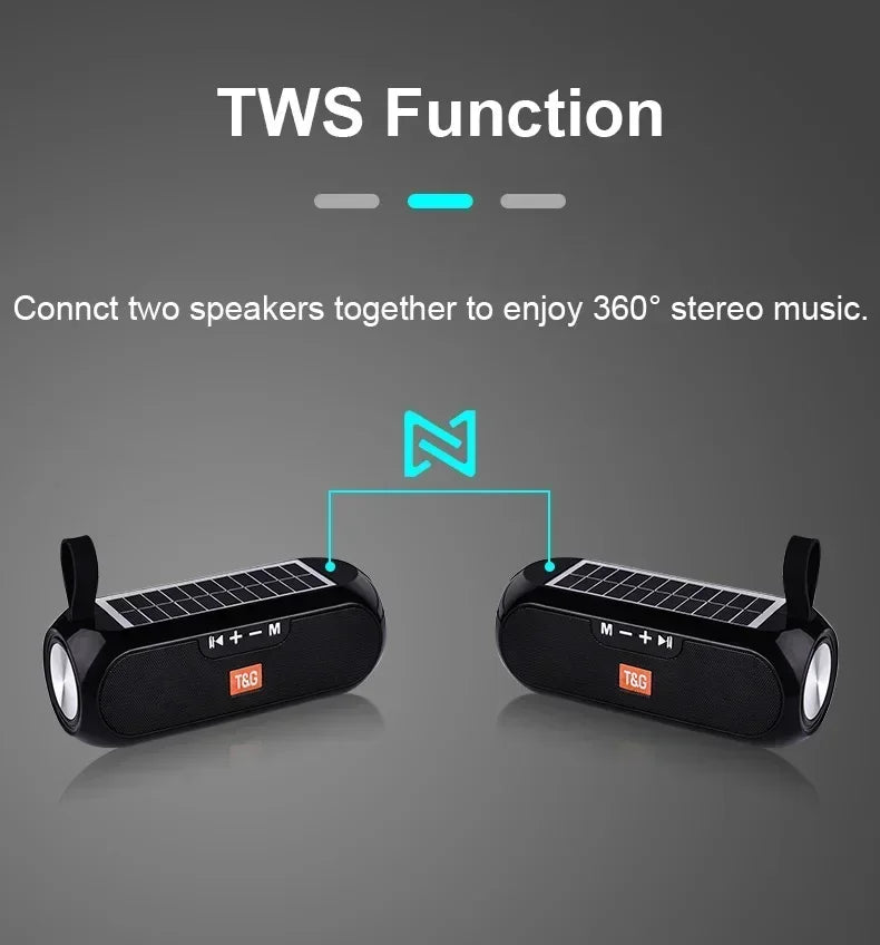 Solar Bluetooth Speaker | Wireless Outdoor Speaker with FM Radio, Mic & Waterproof Design
