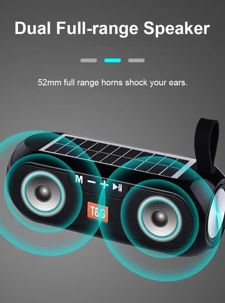 Solar Bluetooth Speaker | Wireless Outdoor Speaker with FM Radio, Mic & Waterproof Design