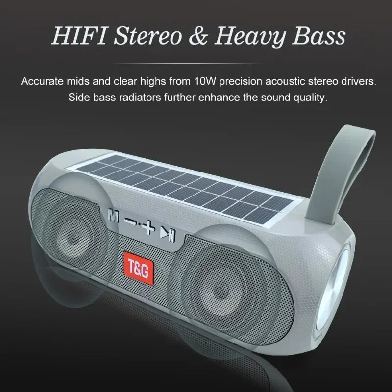 Solar Bluetooth Speaker | Wireless Outdoor Speaker with FM Radio, Mic & Waterproof Design