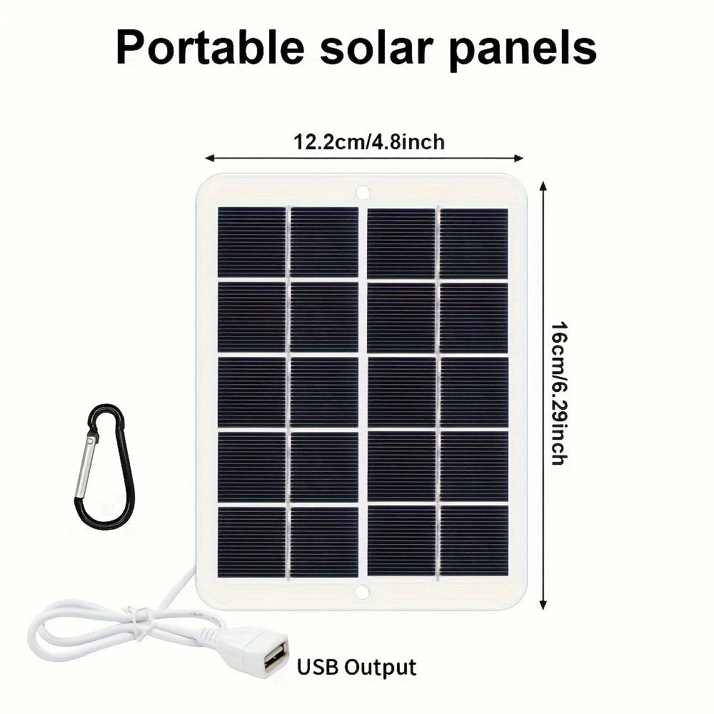 Mini Portable Solar Panel Charger | 2W 5V Outdoor USB Charging Plate