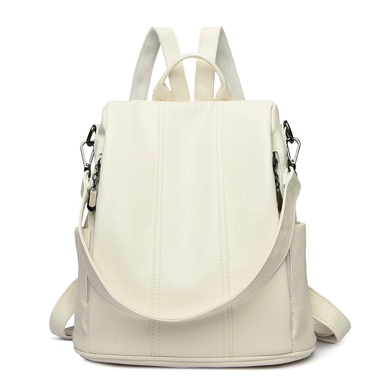 Luxury Anti-Theft Leather Backpack | Waterproof & Secure Travel Bag