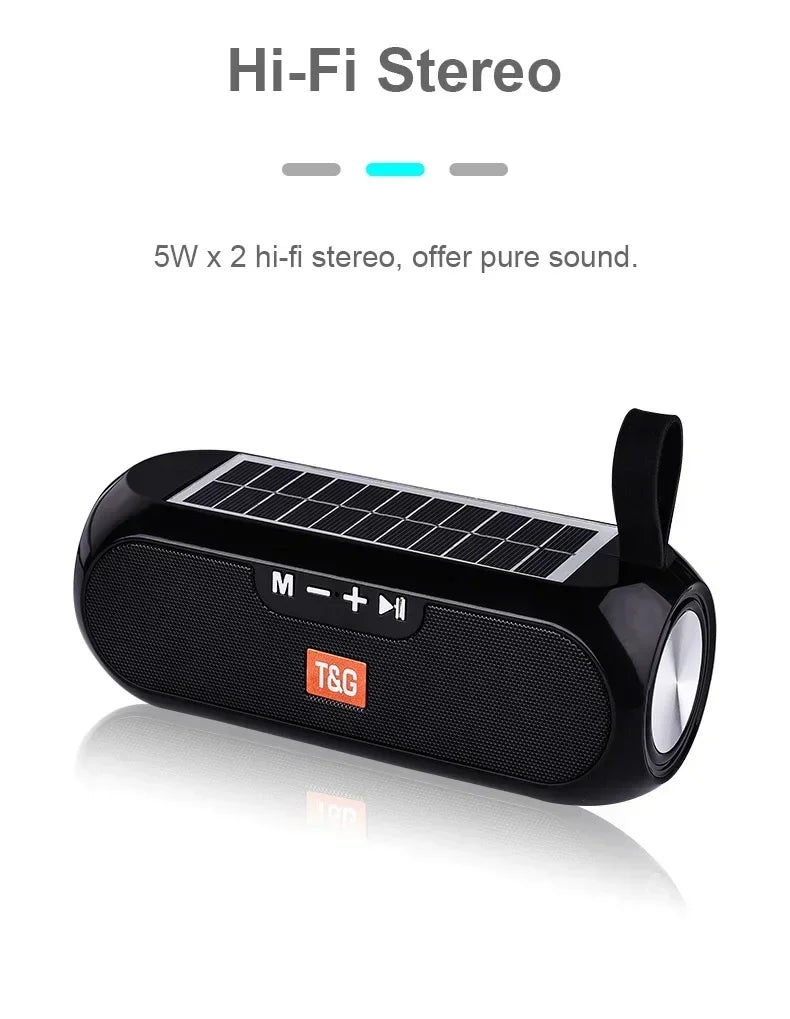 Solar Bluetooth Speaker | Wireless Outdoor Speaker with FM Radio, Mic & Waterproof Design