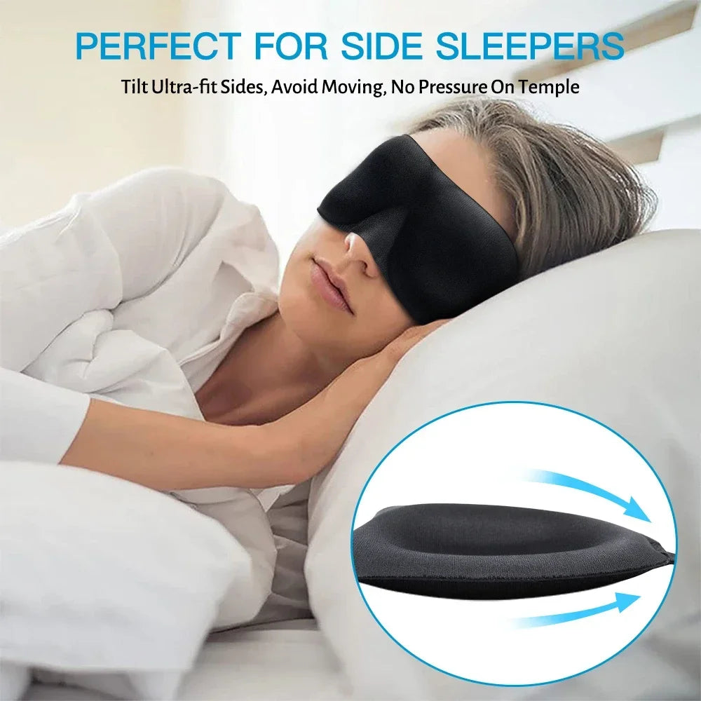 Ergonomic Sleep Mask | Light-Blocking Eye Cover for Travel & Lash Extension Safe