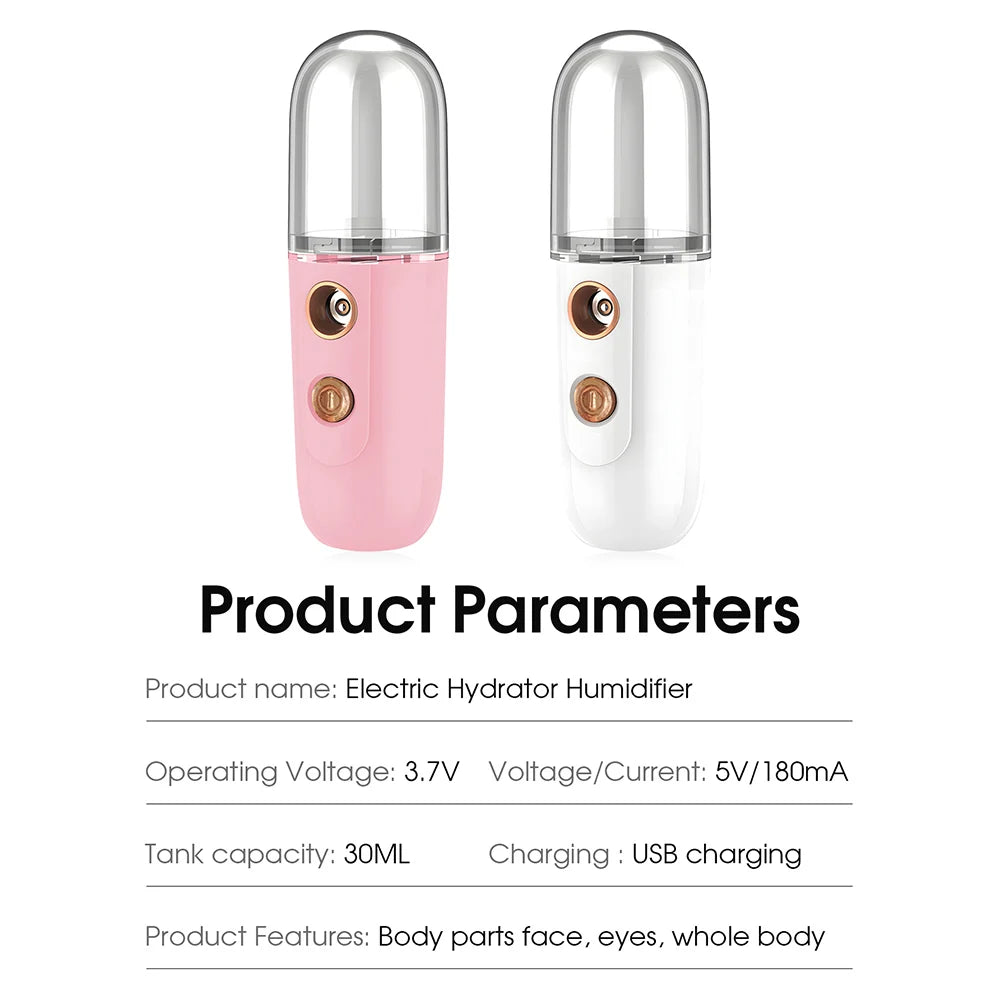 Mini Nano Facial Steamer | Portable Hydrating Face Mist & Humidifier