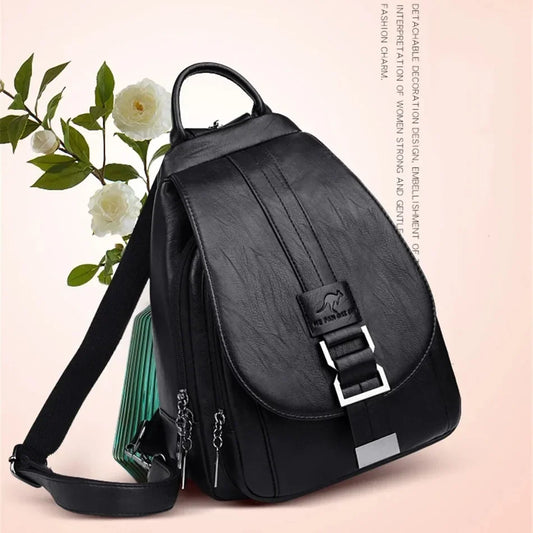 Casual Leather Backpack | Lightweight Everyday Travel Bag