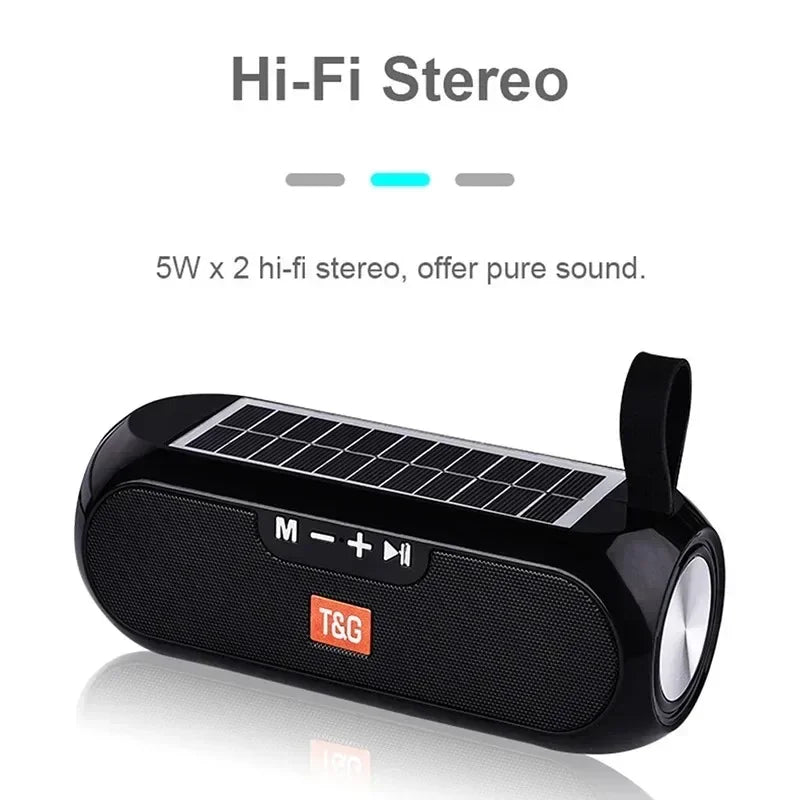 Solar Bluetooth Speaker | Wireless Outdoor Speaker with FM Radio, Mic & Waterproof Design