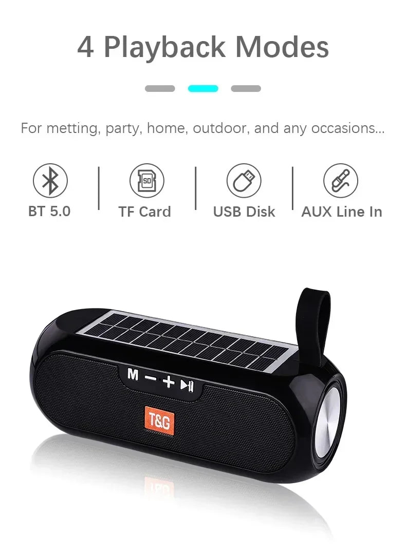 Solar Bluetooth Speaker | Wireless Outdoor Speaker with FM Radio, Mic & Waterproof Design