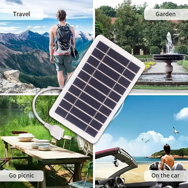 Mini Portable Solar Panel Charger | 2W 5V Outdoor USB Charging Plate