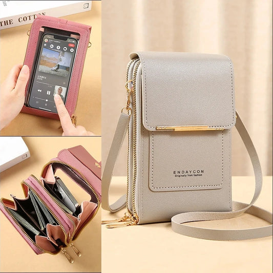 Touchscreen Phone Crossbody | Secure Travel Pouch with Card Holder